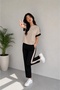 Women's Crew Neck Stripe Detailed Comfortable Cool Tracksuit Set - 4