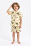 3-13 Years Old Boys' Dinosaur Patterned 100% Cotton Short Sleeve Shorts Pajama Set - 3