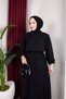 Elegant Lace Detailed Hijab Double Set – Black - 4