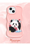 iPhone 15 Compatible Case Camera Protector Pink Silicone Couple Phone Case Panda Pattern - 2