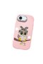 iPhone 17E Compatible Case Camera Protector Pink Silicone Couple Phone Case with Owl Pattern - 3