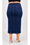 Plus Size Denim Stoned Pencil Skirt - 3