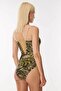 6209 Green Glittery Leopard Strapless Swimsuit - 4