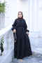 Black Dress with Waist Tie and Stitching Detail