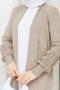 Women's Knitwear Cardigan with Stone-Embellished Sleeves and Pockets - 6