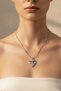 Women's Gray Stone Figured Steel Necklace - Stylish and Modern Design - 7