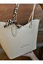 Women's Large Volume Shawl Detailed Oversized Luxury Hand & Shoulder Bag with Puppy Detail Size: 32 X 24 cm - 6
