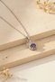 Steel Necklace with Purple Stone and Crown Figure Chain Necklace Women's Jewelry Accessory - 4