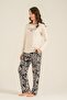 Women's Care Yourself Cream Long Sleeve Pajama Set Ar3738-S-V2 - 8