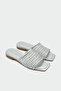Ciffy Knitted Detailed Flat Women's Silver Slippers - 2