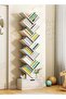 CozyNest Tree-Shaped Wooden Bookshelf, Multi Tier Floor Standing Bookcase Storage Organizer Open Shelf Book Rack - 3