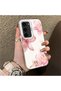 Samsung Galaxy S23 Compatible Silicone Edge Hard Back Case Couple Phone Case with Floral Pattern - 3