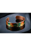 Copper Orange Patterned Adjustable Clamp Bracelet - 6