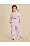 Girls Lilac Stitch All-Over Print Wide Leg Track Pants - 2