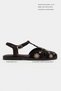 Utya Bitter Brown Suede Leather Embroidery Detail Flat Sole Women's Sandals - 2
