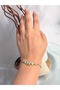 N Letter Detail Zircon Stone Women's Steel Bracelet