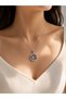 Color Changing Heart Stone Love Necklace – Silver Color Steel Women's Necklace