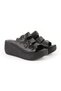 Women's Wedge Heeled Slippers Open Toe Slip-On Floral Thick Sole Antique Leather L078.7715 - 3