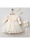 Baby Girl Sakura 4-Piece Elegant Dress Set 0-3/3-6 Months Mevlüt Set Newborn Hospital Release - 3