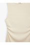 Bürümcük Fabric Slim Fit Sleeveless High Neck Draped Midi Dress - 3