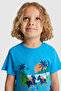 Boy's Blue Crew Neck T-Shirt 50320412-Vr077 - 2