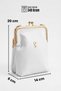 Vt-002 Burslu Small Women's Shoulder Bag Clip-On Handbag Crossbody Bag White - 7