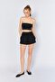 Women's Black Elastic Waist Tasseled Short Shorts