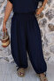 Navy Blue Drawstring Waist Elasticized Shalwar Suit - 2