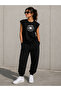 New York Print Detailed Zero Sleeve Crew Neck T-Shirt