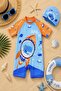 New Season Cute Character Printed Uv Protection Bonded Quick Dry Boys' Jumpsuit Swimsuit