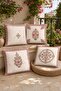 Pink Embroidered Floral Patterned 4-Piece Throw Pillow Cover Set - 2