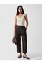 Lcw Vision Brown Elastic Waist Linen Blended Women's Trousers