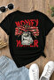 Money Maker Design 100% Cotton Half Oversize Black T-Shirt