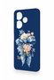 Redmi 13 4g Compatible Blue Ribbon Flower Pattern Silicone Case - 4
