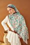 Riva Shawl Tencel Botanical Floral Turquoise - 2