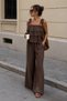 Women's Premium Linen Textured Ruffled Summer Set