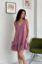 Keten Look Fabric Woven Dress with Adjustable Straps - 2