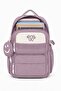 4-Piece Satin Fabric Waterproof Primary School Bag Set with Lunch Bag, Pen Holder and Accessory Bag - 6