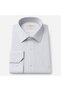 Long Sleeve Slim Fit 100% Cotton Non-Iron Wrinkle-Free Navy Blue Striped Classic Men's Shirt - 3