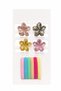 Set of Rubber Hair Ties with Flower Figures and Pastel Colors - 10 Pieces Hair Accessories for Children and Adults