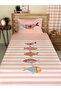 MİLROMA Fish Patterned Striped Baby and Kids Printed Single Pique Set 160x230 Pink