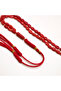 Coral Rosary 45 Beads 3x7mm Vibrant Red Oval 9g Red Silk Tassel - 2