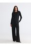 Lcw Modest Black Crew Neck Women's Knitwear Cardigan - 2