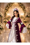 Children's Fuchsia Velvet Kaftan Bindallı - 2