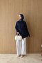 Women's Cross Collar Hidden Button Hijab Shirt - 3