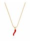 Red Pepper Figured Gold Color Snake 60 cm Chain Steel Women's Necklace