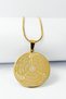 Gold Color 3.5 cm Line Engraved Ayetel Kürsi & Felak, Nas, İhlas 316L Stainless Steel 60 cm Italian Chain Necklace