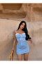 Blue Siena Gingham Dress - 3