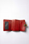 Red Genuine Leather Small Size Women's Card and Coin Wallet Lv910111 - 3