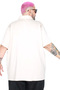 Mode XL Large Size T-Shirt Polo with Zipper 26580 Beige - 5